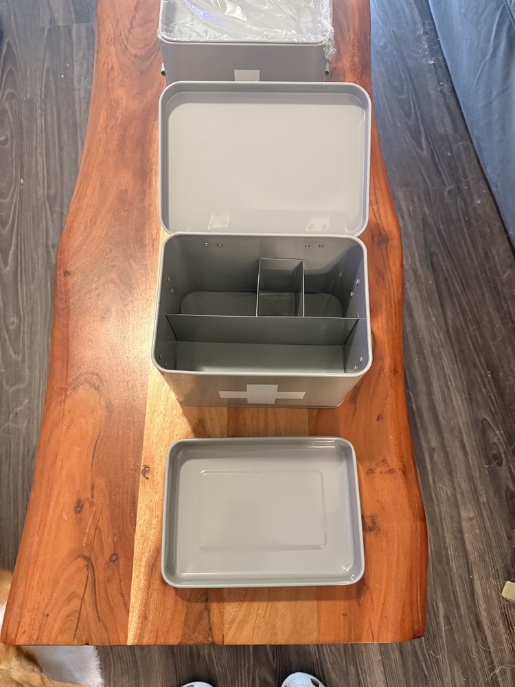 First Aid Grey Boxes (2) Boxes Only No Supplies