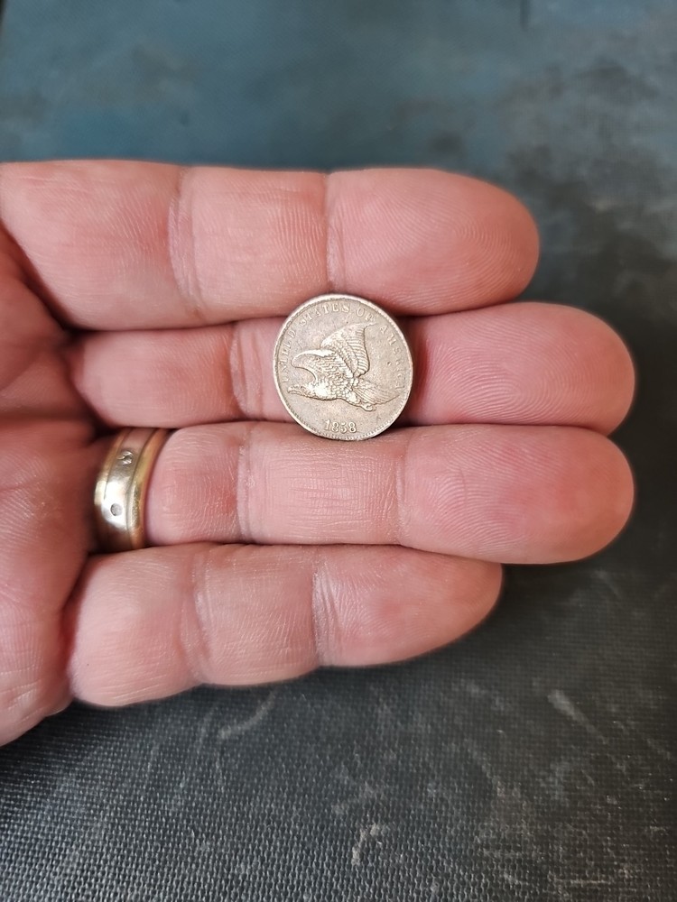 1858 Flying Eagle Cent - Rich Front & Back, XF Details