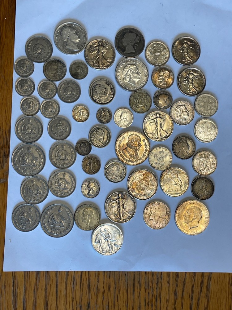 silver coins from around the world