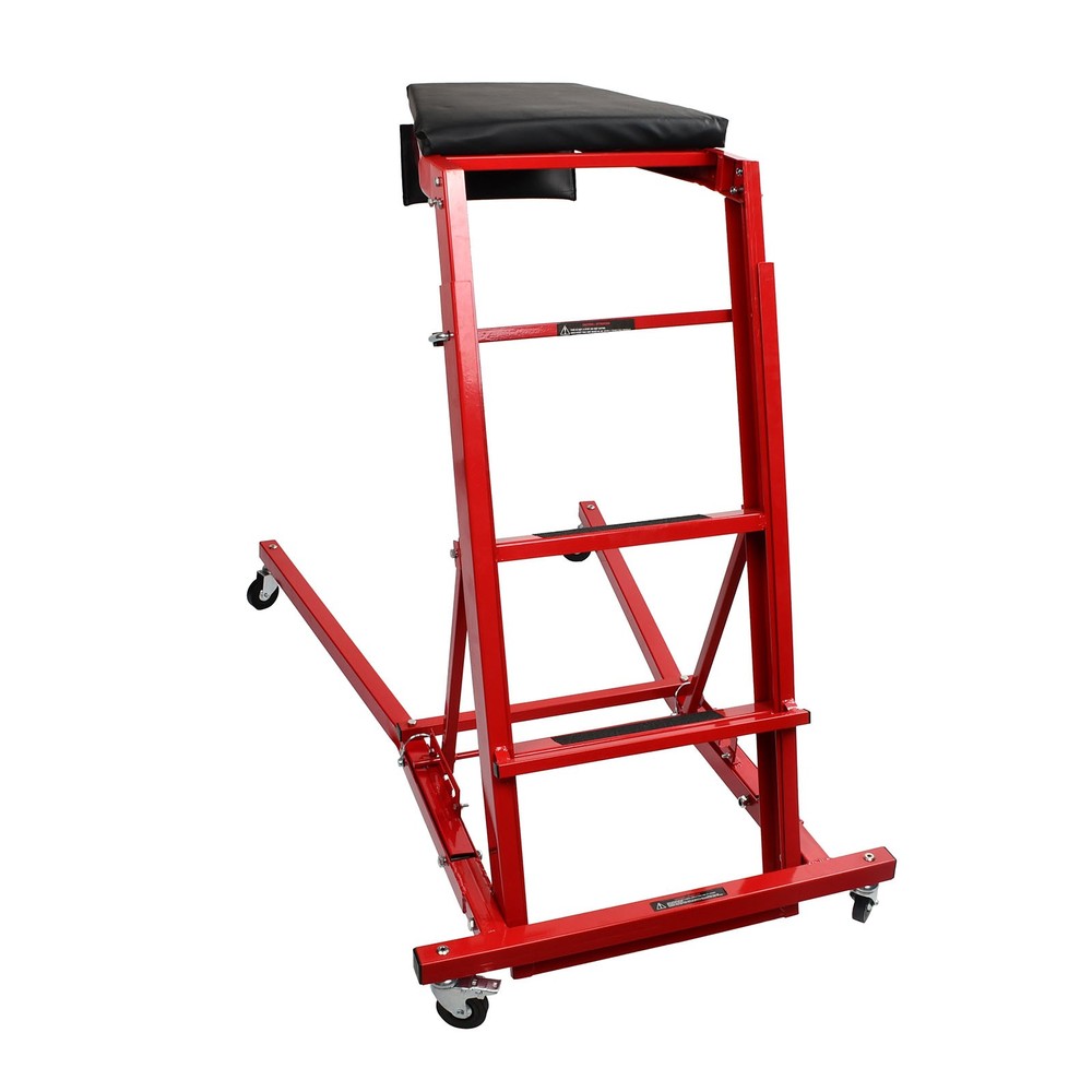 45"-66" Adjustable Height Engine Movable Ladder 400LBS Foldable Topside Creeper