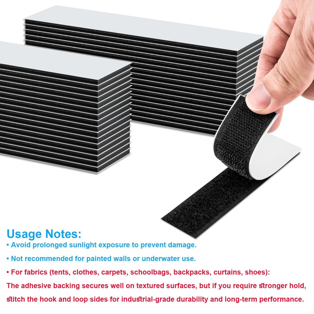 Hook and Loop Strips with Adhesive Sticky Back Heavy Duty 32 Set