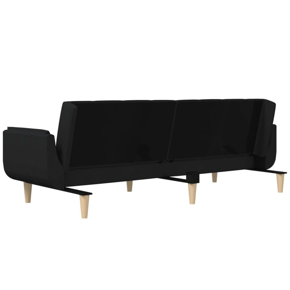 Sofa Bed Black 100% polyester, wood, foam 2-Seater