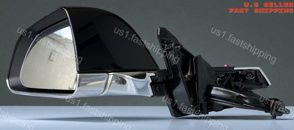 Black Left Driver Side Mirror Chrome Base for Tesla Model 3 2017 2018 2019-2023