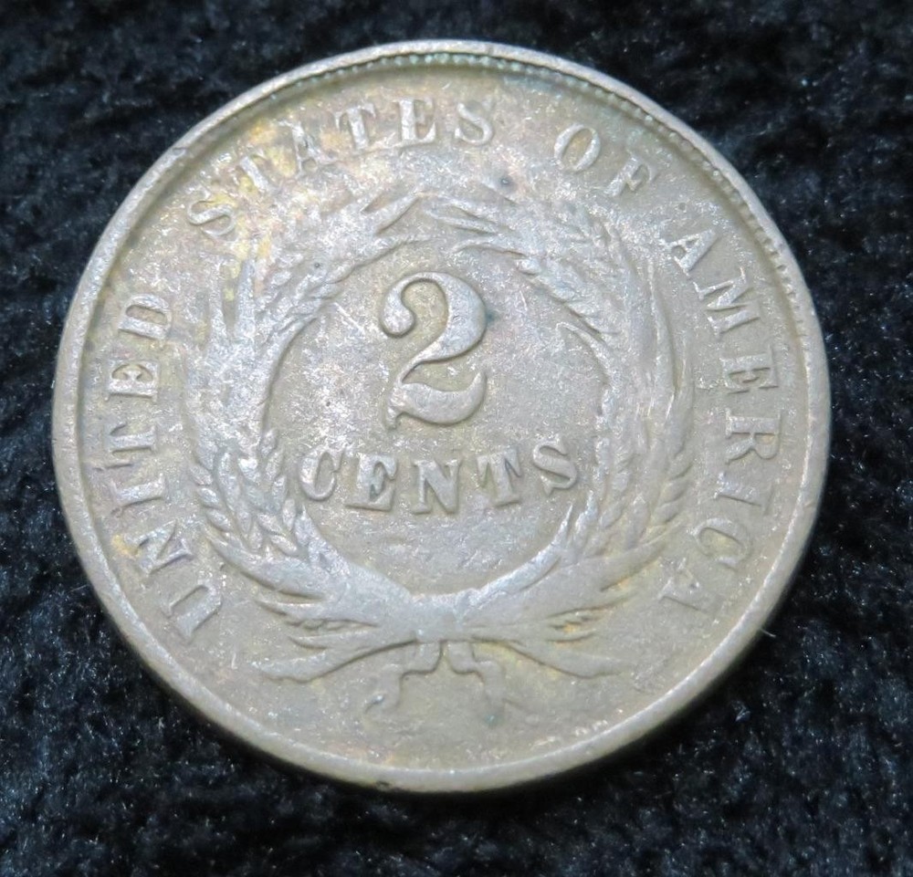 Dateless Two Cent Piece * Possibly Struck Through Grease * 5698