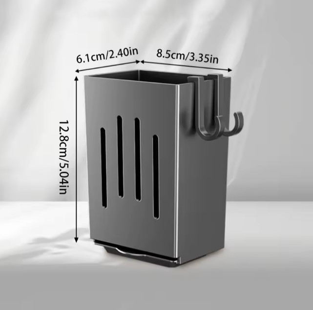 Kitchen Utensil Holder Organizer – No Drill Wall Mounted Spoon Fork Storage Rack