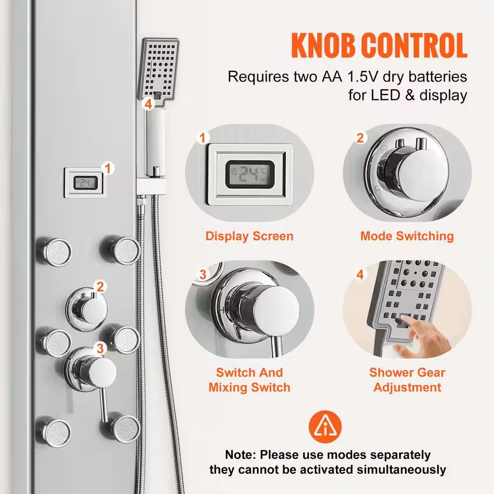 Shower Panel System 5 Shower Modes Digital Display Shower Panel Tower 8 Massage
