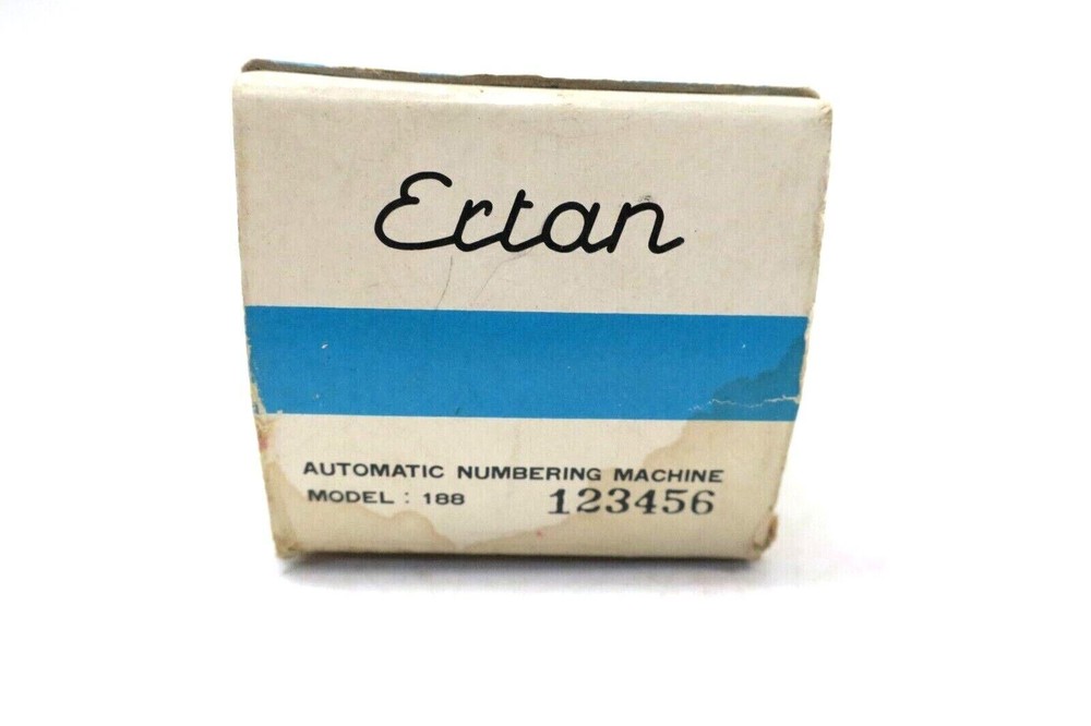 VINTAGE ERTAN Automatic Numbering Machine Model 188 W/ ORIGINAL BOX