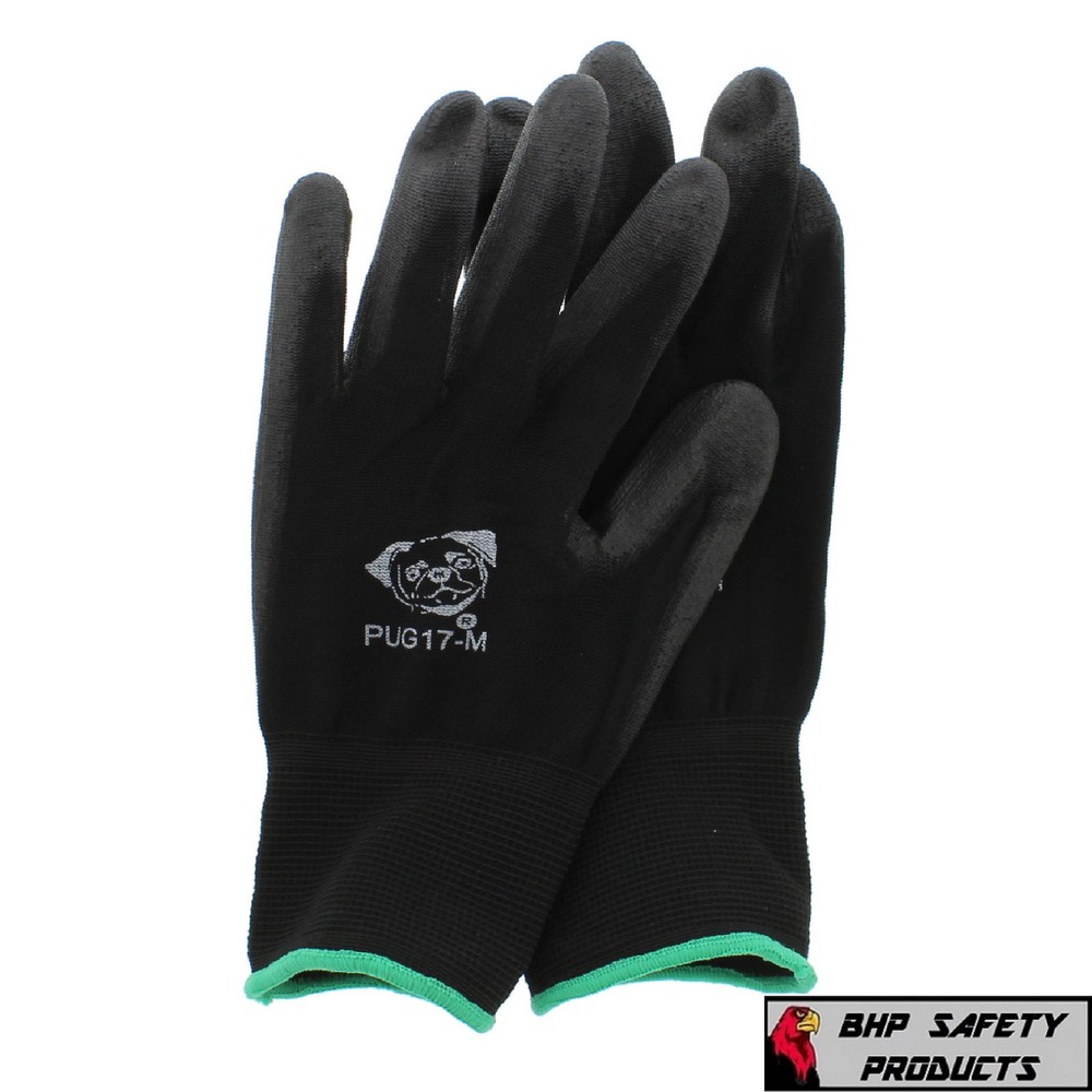 (12 PAIR) GLOBAL GLOVE PUG17-M POLYURETHANE ANTI-STATIC WORK GLOVES MEDIUM