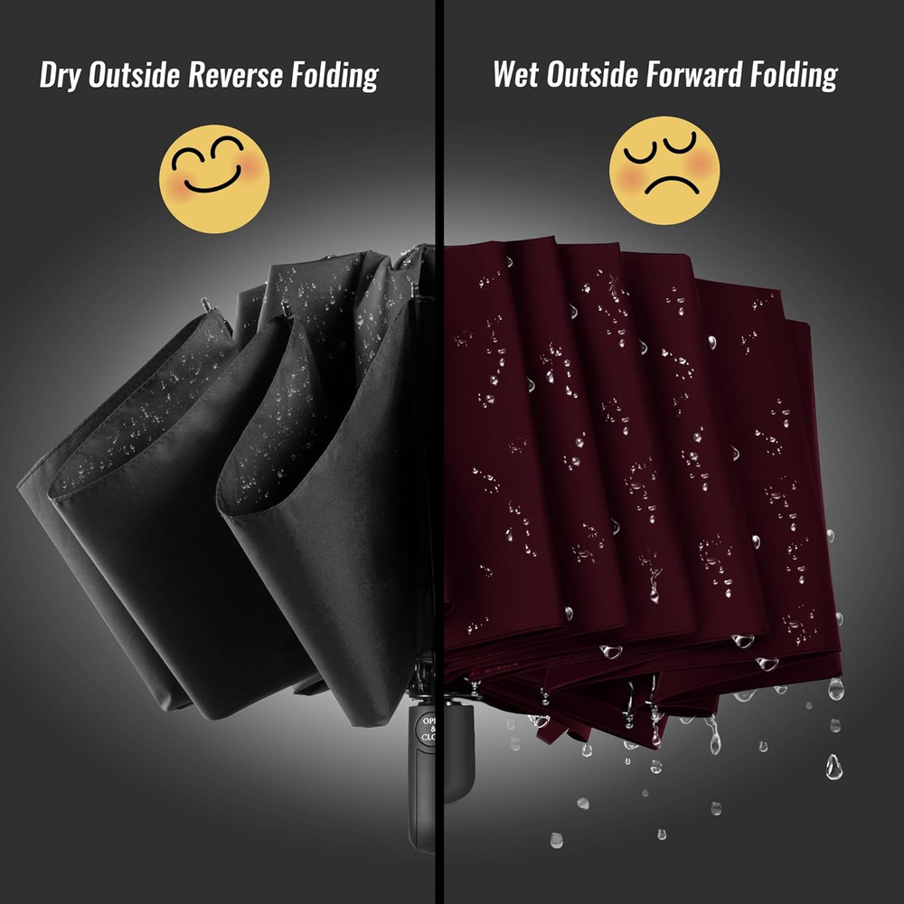 Chakipee Conlun Travel Inverted Umbrella Compact Windproof- Automatic Reverse