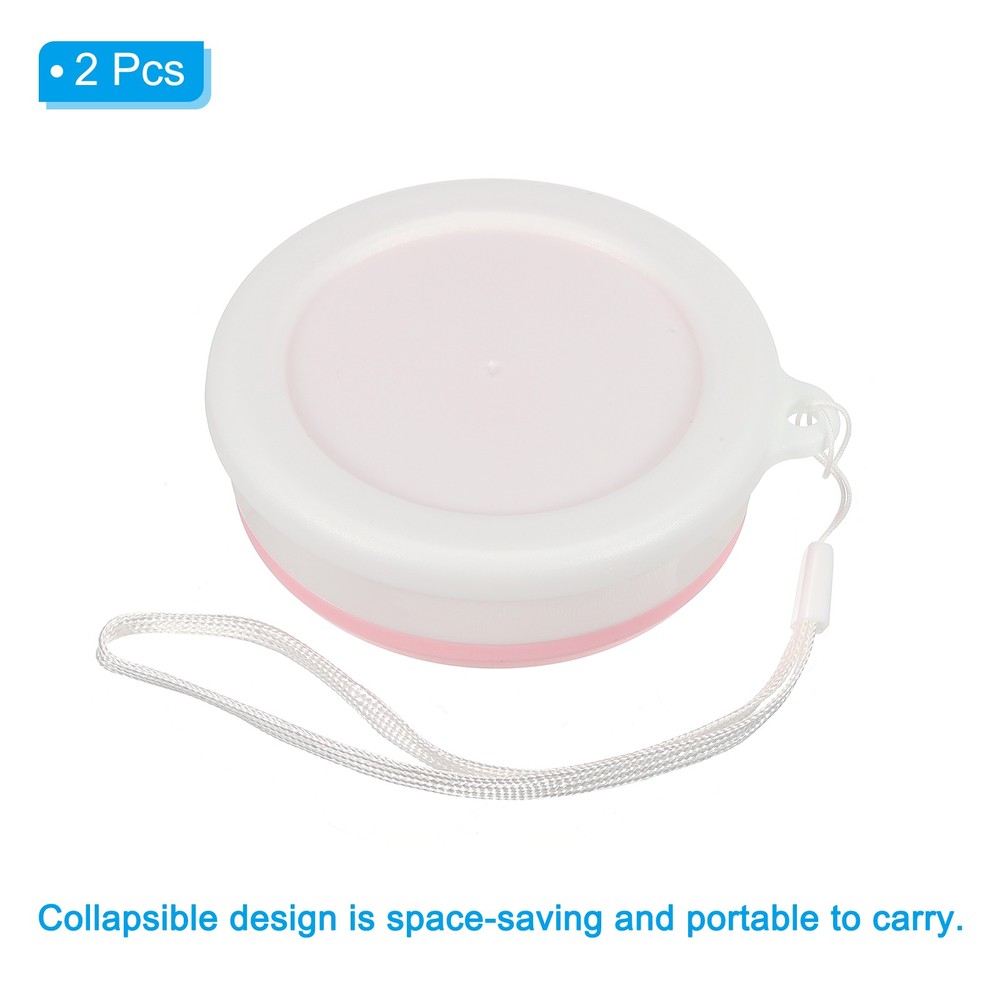 Folding water bottle, 2pcs 200mL, pink