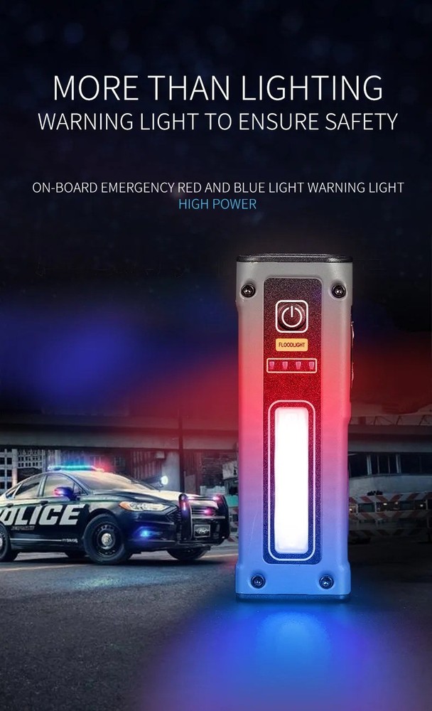 Mini Rechargeable LED Flashlight Magnetic Work Light COB Side Light Power Bank