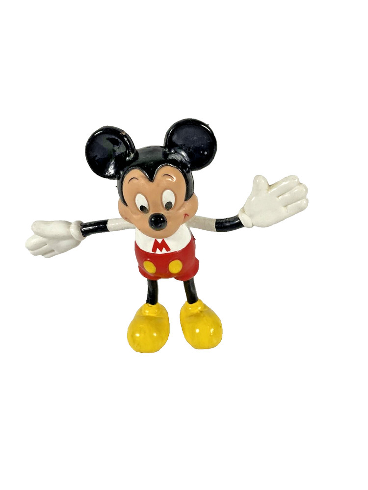 Disney Mickey Mouse Vintage Posable Moveable Rubber 5" Figurine