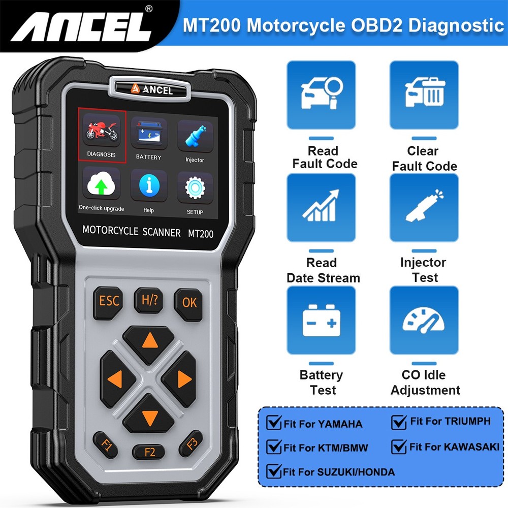 Motorcycle OBD2 Scanner Diagnostic Tool Fault Code Reader ABS Fit For Triumph