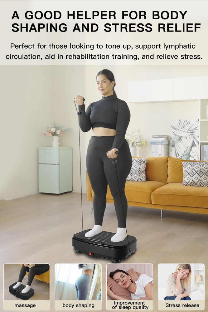 Vibration Plate Exercise Machine, Whole Body Vibration Platform 330Lbs Capacity
