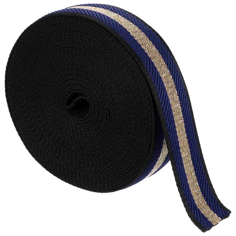 10Yards Nylon Webbing Strap, 38mm Striped Webbing Bag Strap, Dark Blue