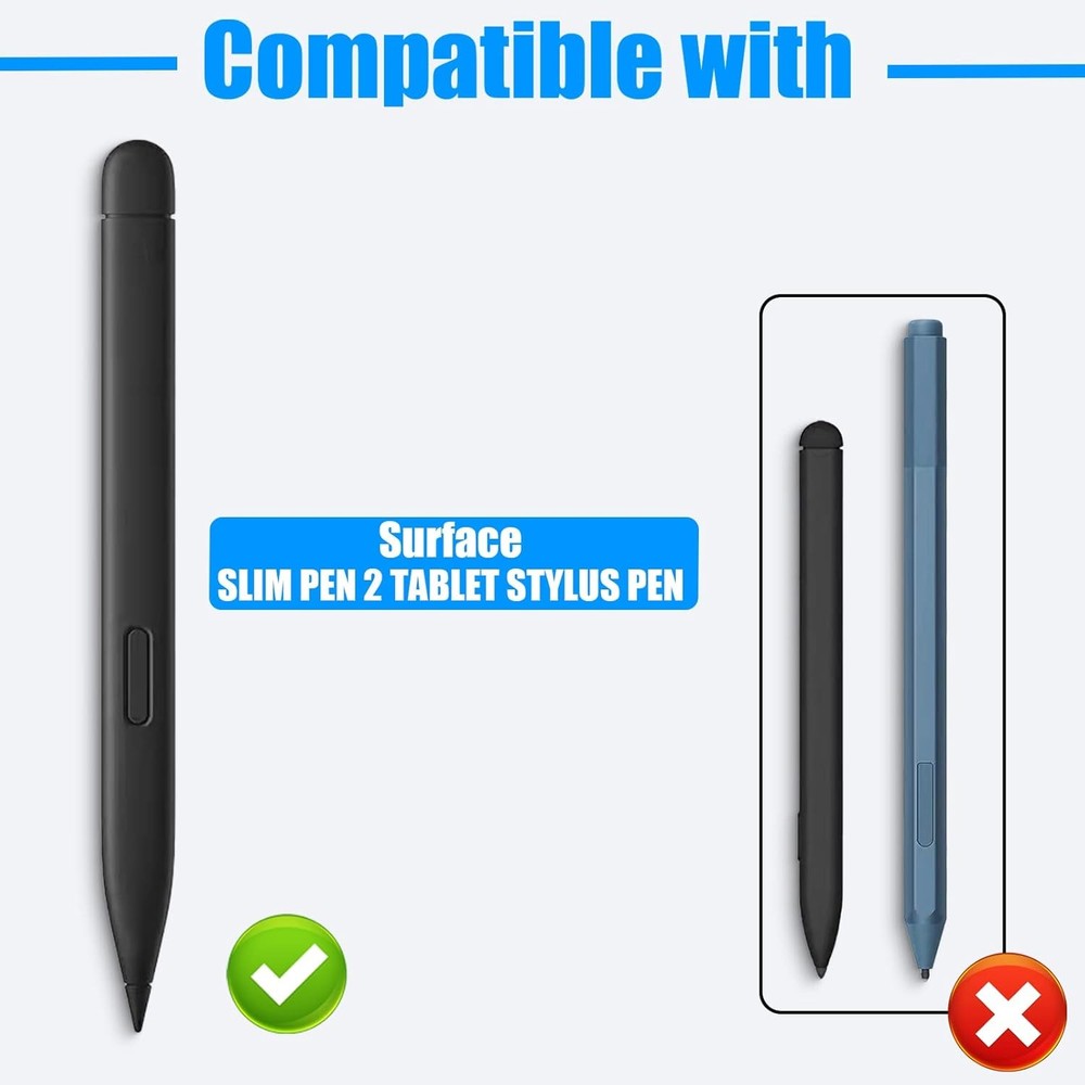 Slim Pen 2 Tips (2 Pack) Replacement fits for Surface 2, Black