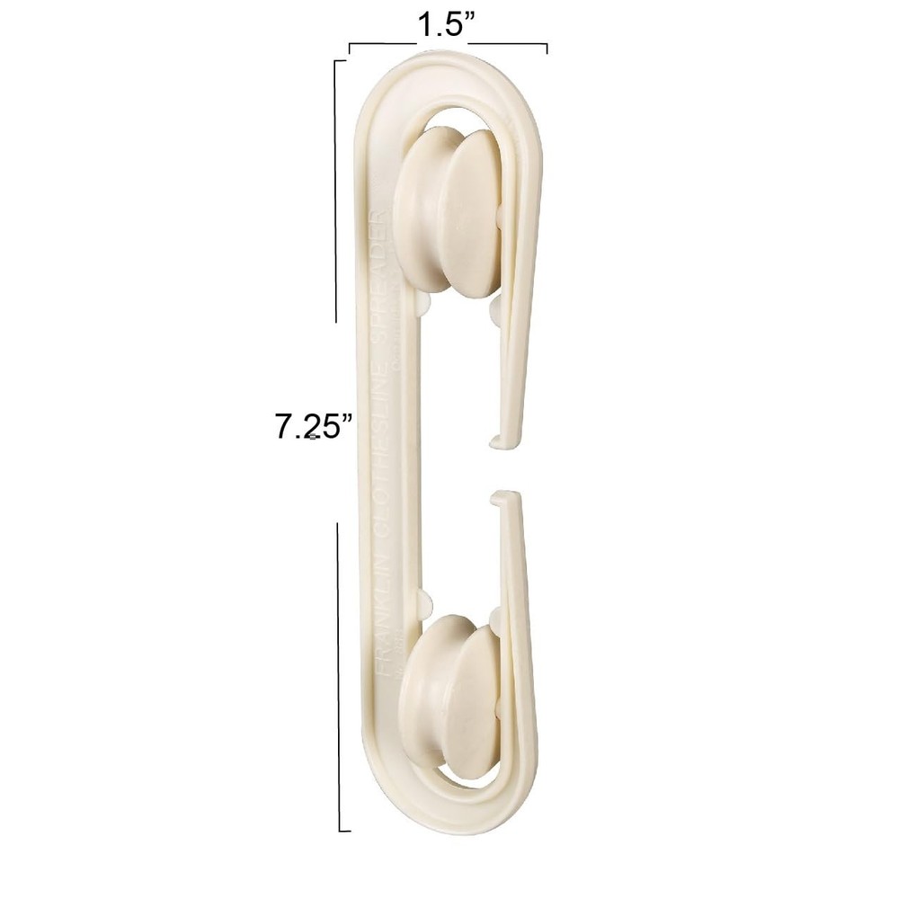 Clothesline Spreader, Durable Plastic Body with Strong PP Wheels, Off-White