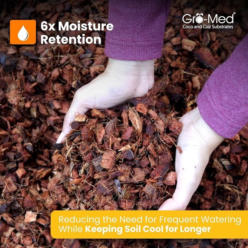 Coco Husk Chips Bricks Mulching Medium Potting Soil Water Retention Aeration New