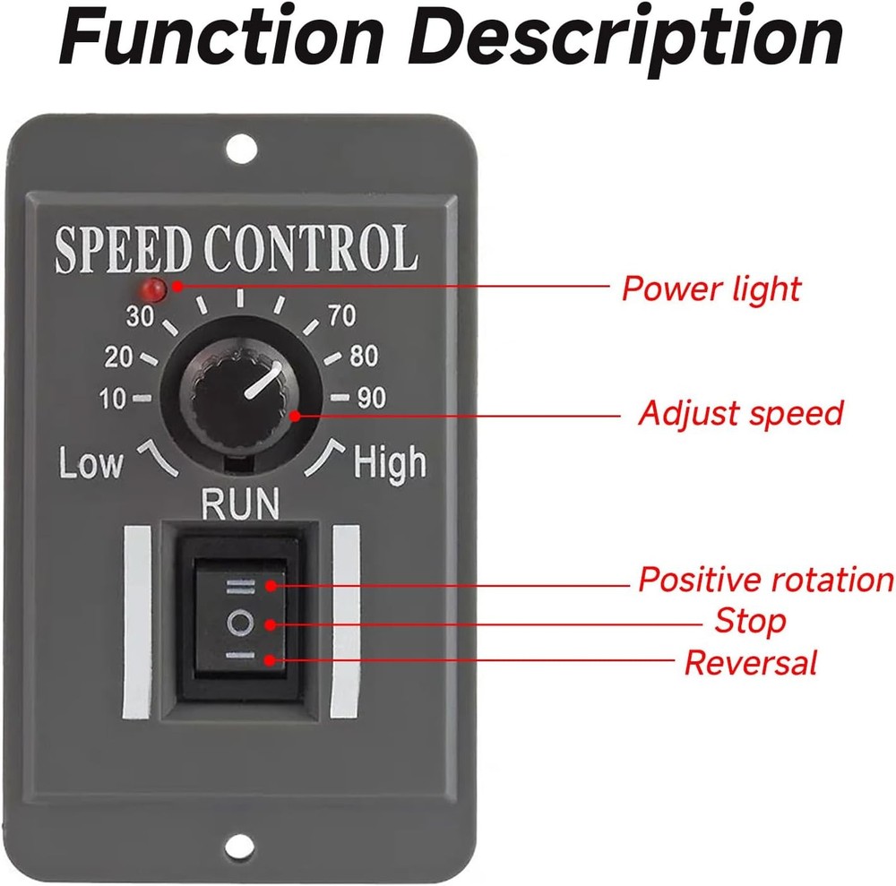 PWM DC 40A Motor Speed Controller 12V 24V 36V 48V Variable Speed Switch Reverse