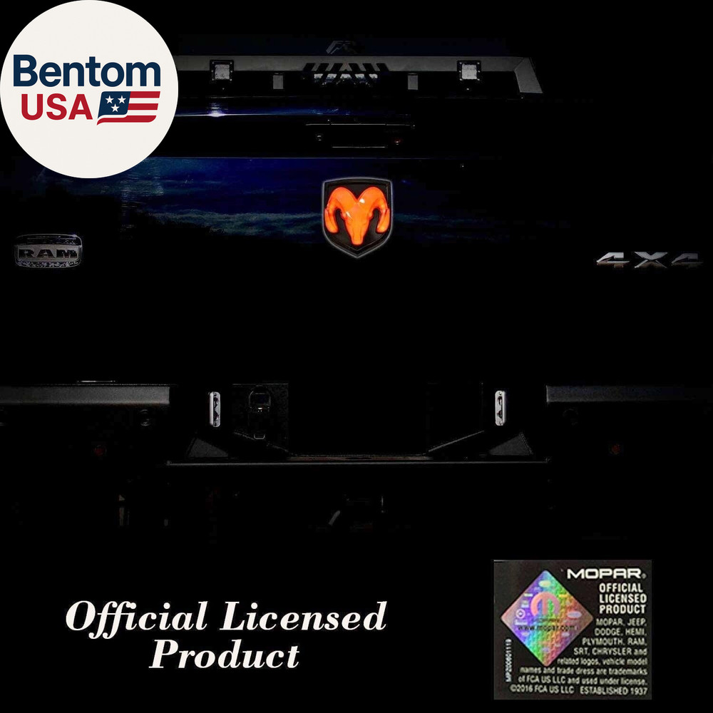 Officially Licensed Illuminated LED Tailgate Emblems RAM Tailgate and Decals for