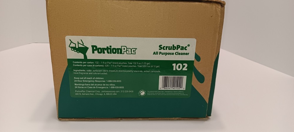 PortionPac ScrubPac 102 All Purpose Biodegradable Cleaner 2 Gal. per pack 132ct