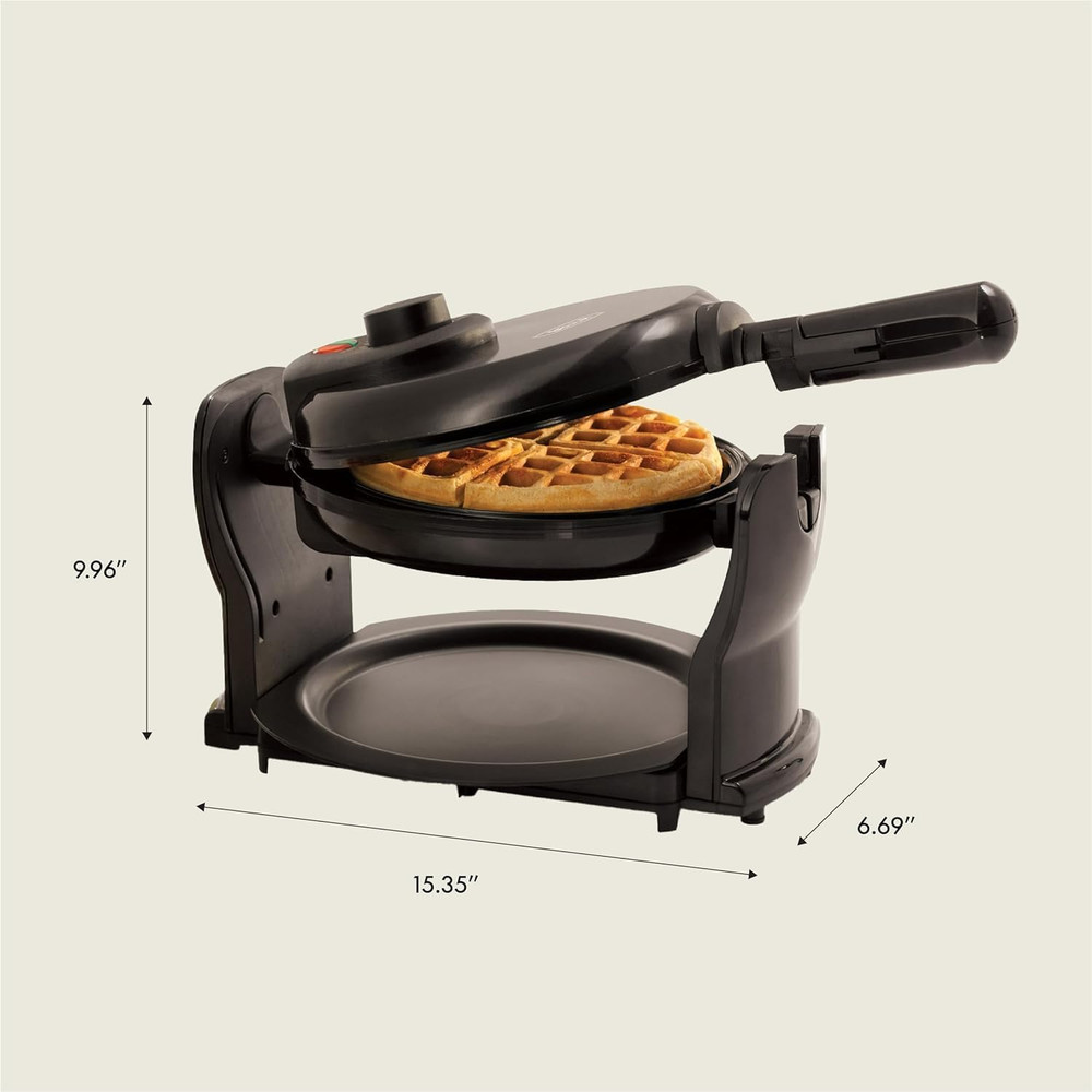 Classic Rotating Belgian Waffle Maker with Nonstick Plates, Removable Drip Tray