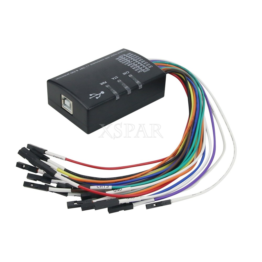 Mini 16 Logic Analyzer USB 100M Max Sample Rate 1.1.34 Support 1.2.10 Software