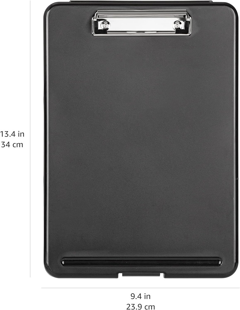 Plastic Storage Clipboard,Black, 2-Pack