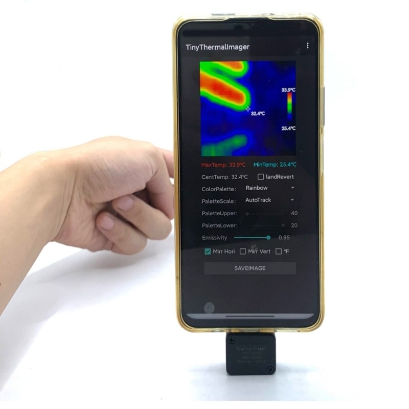 Thermal Imager for Phone -20℃-1000℃ Type-C Interface 32x32 Resolution