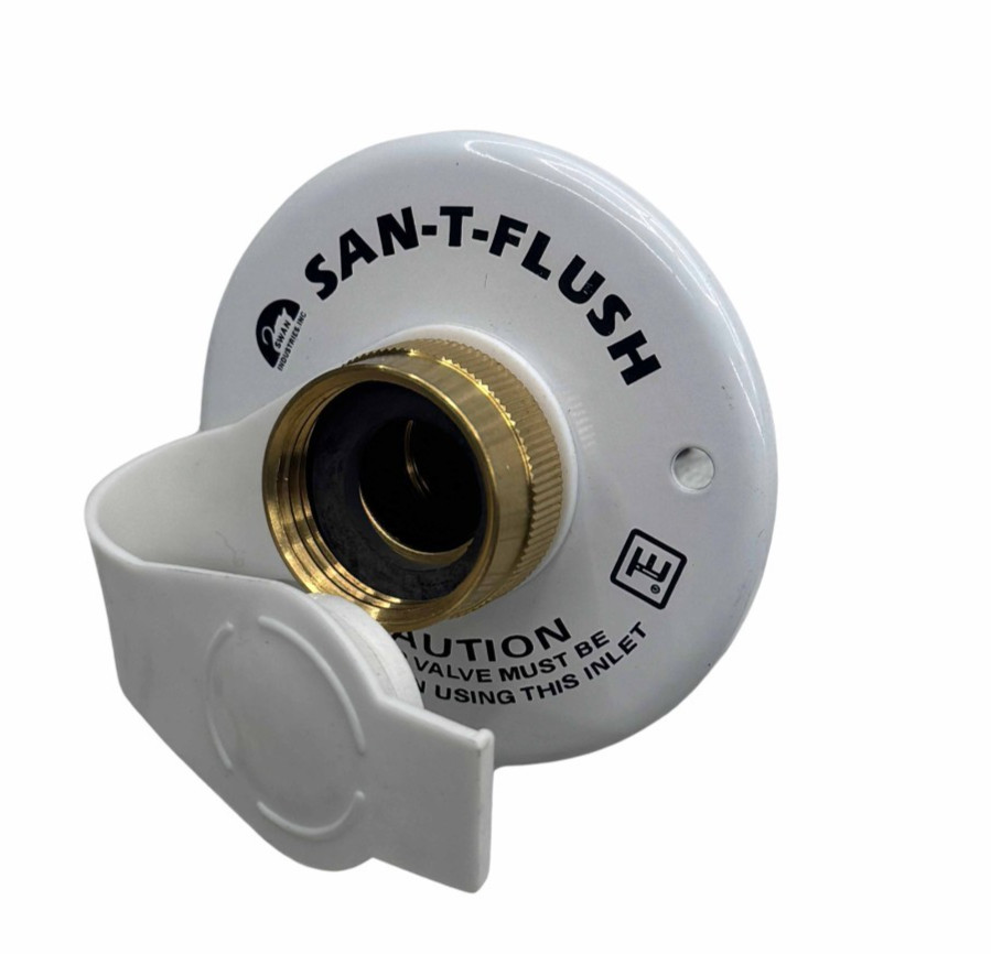 San-T-Flush Exterior Water Inlet Black Tank Flush Brass Metal for Camper RV