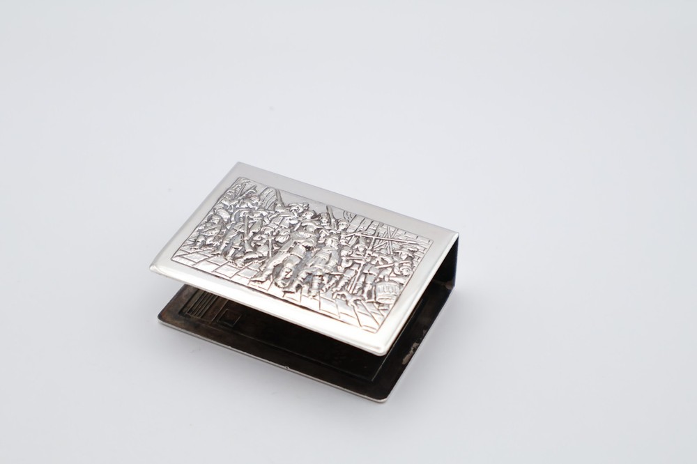 Antique Silver Plated Match Box Cover