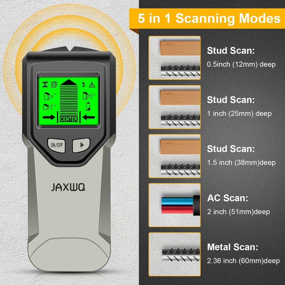 High Precision Wall Scanner - Multiple Modes for Safe Stud & Wire Detection