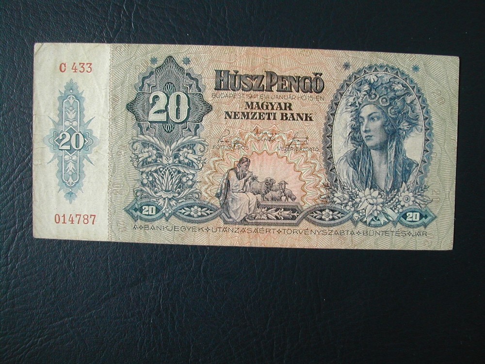 Hungary 20 Pengo Banknote 1941