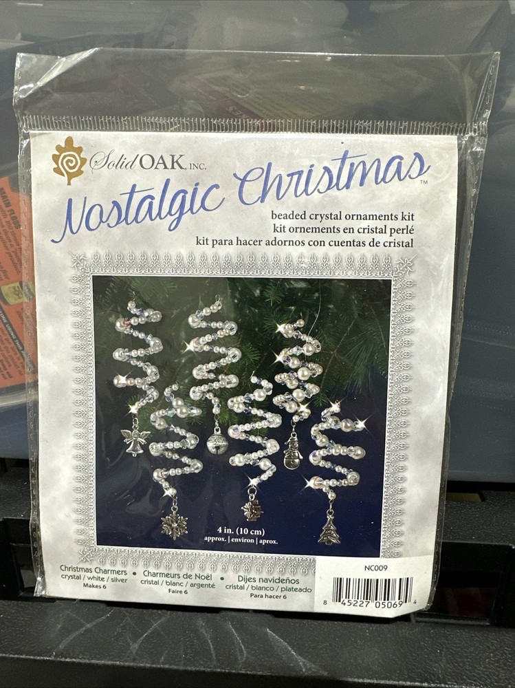 Solid Oak Nostalgic Christmas Ornament Kit - Silvery Charmers Make 6