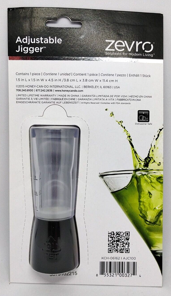 Zevro Adjustable Jigger Modern Living Cocktail -AJC100