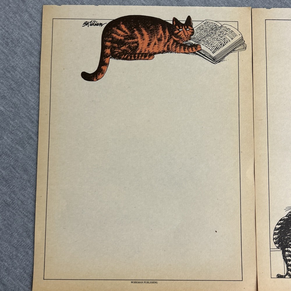 Kliban Cat Notebook Notepad Paper Writing Sheet (5 Sheets) 8-1/2"x10-7/8"