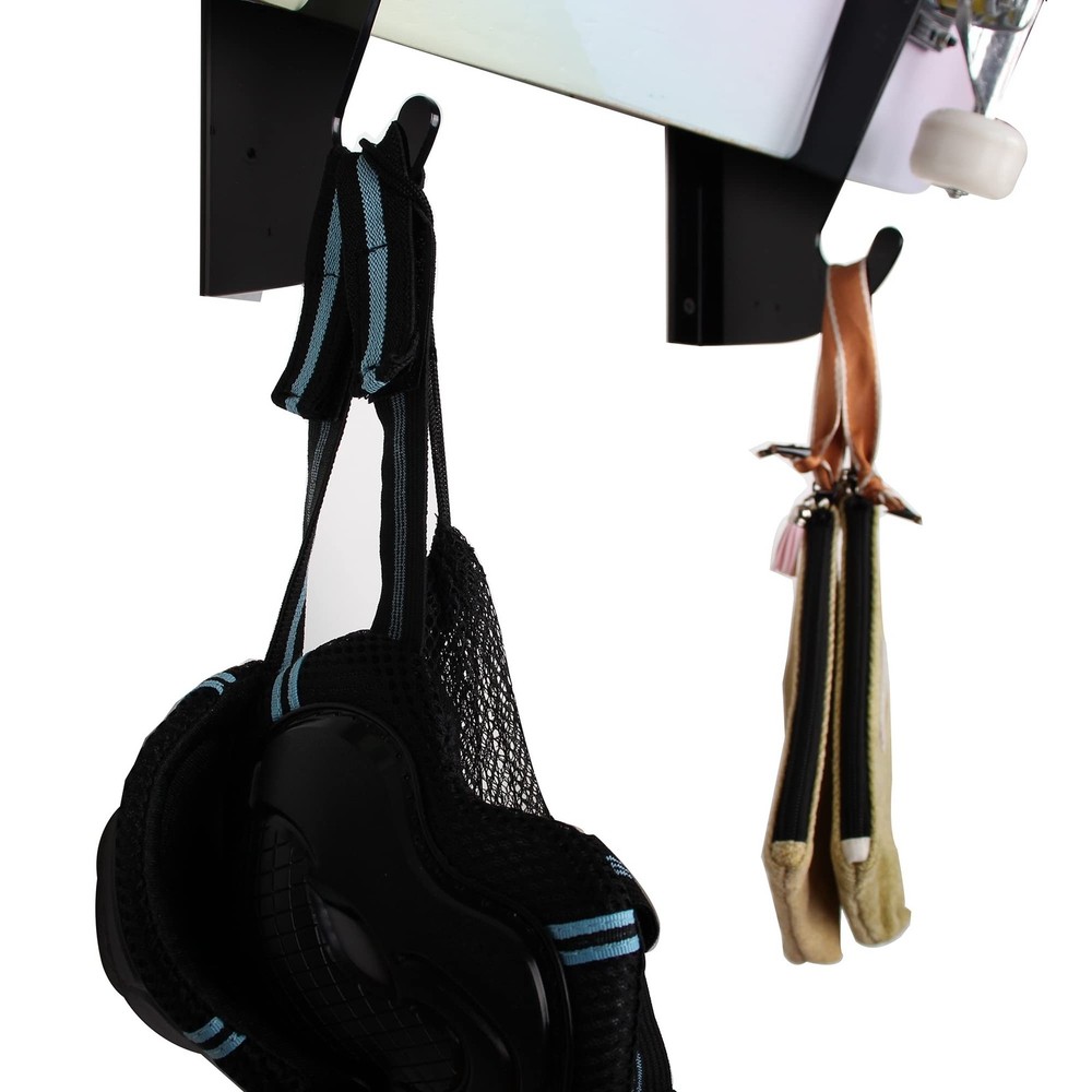 Skateboard Wall Mount Display Rack, Skateboard Wall Rack with Storage Hook