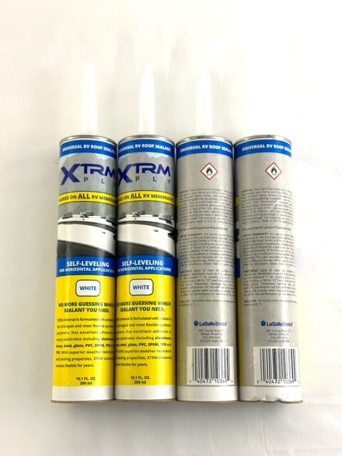 4 Pack. Lasalle XTRM Roof Sealant White Self-Leveling Horizontal Application RV