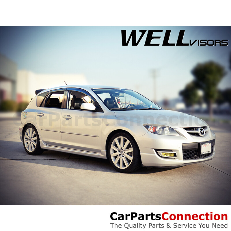 WellVisors Window Visors 04-09 Mazda 3 Hatchback Side Deflectors