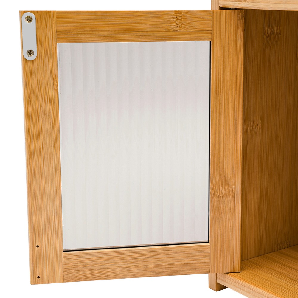 Kitchen Pantry Sideboard Bamboo Storage Cabinet Buffet Pantry with Doors &Drawer