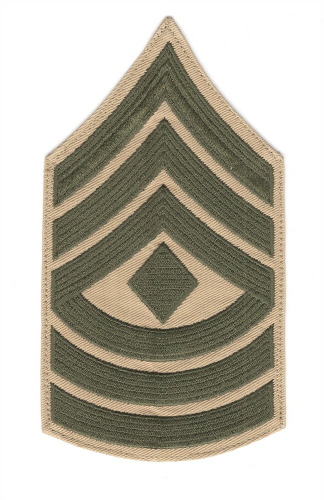 USMC Marine Corps Rank Chevron: First Sergeant, single - khaki
