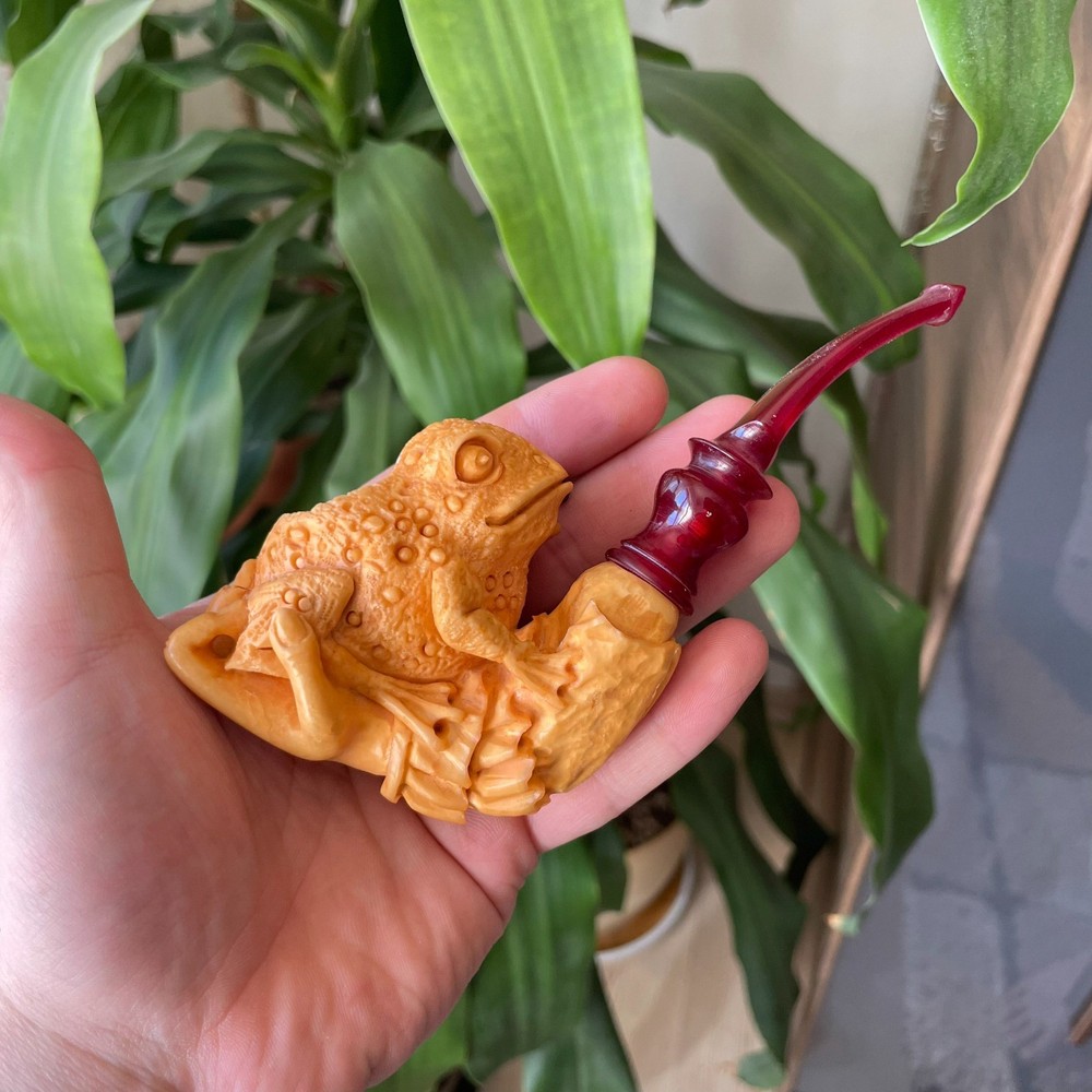 S.Yanik Meerschaum Pipe Smoker Frog