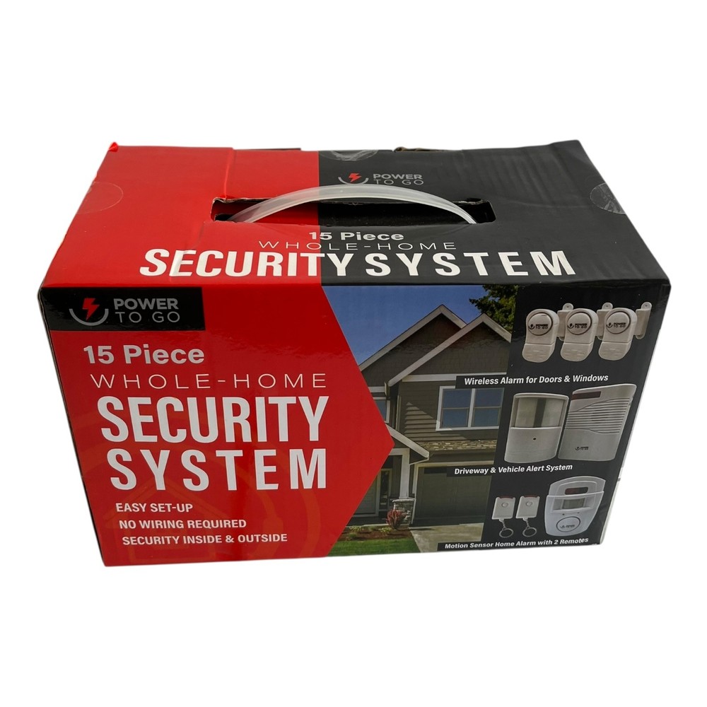 Power to Go 15 Piece Whole-Home Security System Wireless Alarm Motion Sensor
