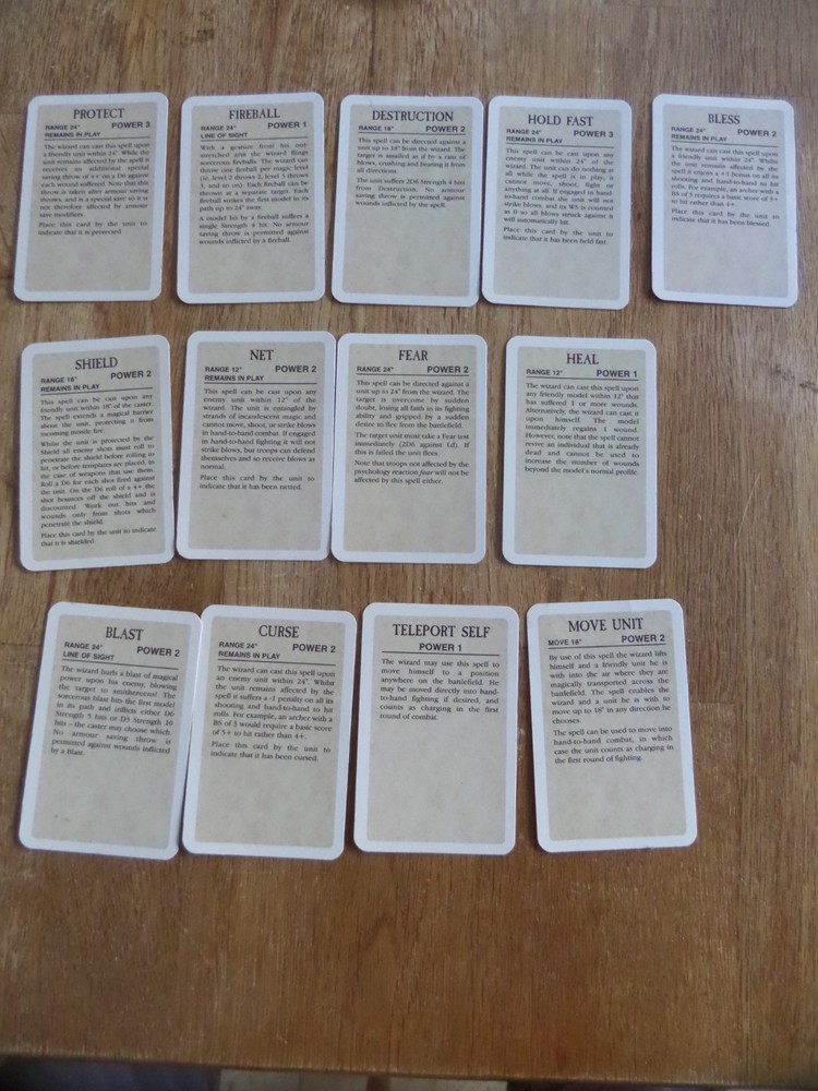 Warhammer Battle Magic Cards x 10