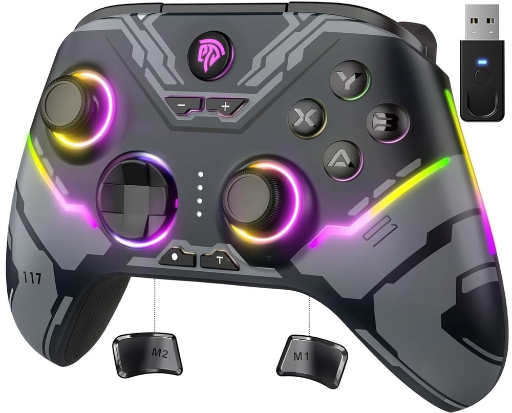 X15 Wireless PC Controller with Hall Effect Joysticks & Triggers, RGB Lightin...