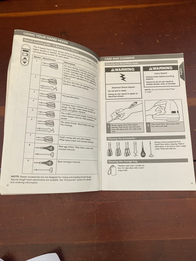 KitchenAid Hand Mixer KHM72 & KHM92 Instruction Book