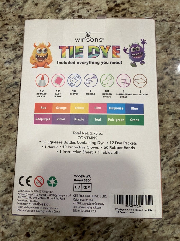 Winsons Tie Dye Rainbow Kit 96 Pieces