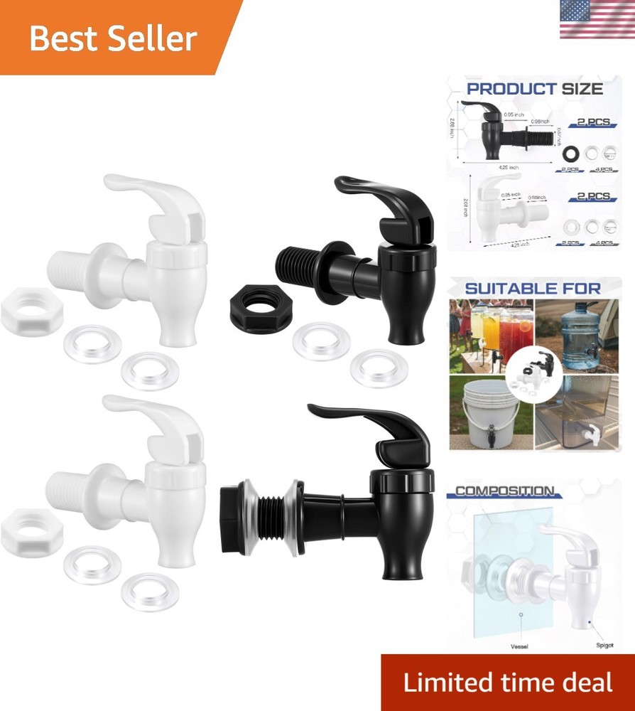 4 Sets BPA-Free Replacement Faucet, Reusable Spigot Spout Lever Pour Dispense...