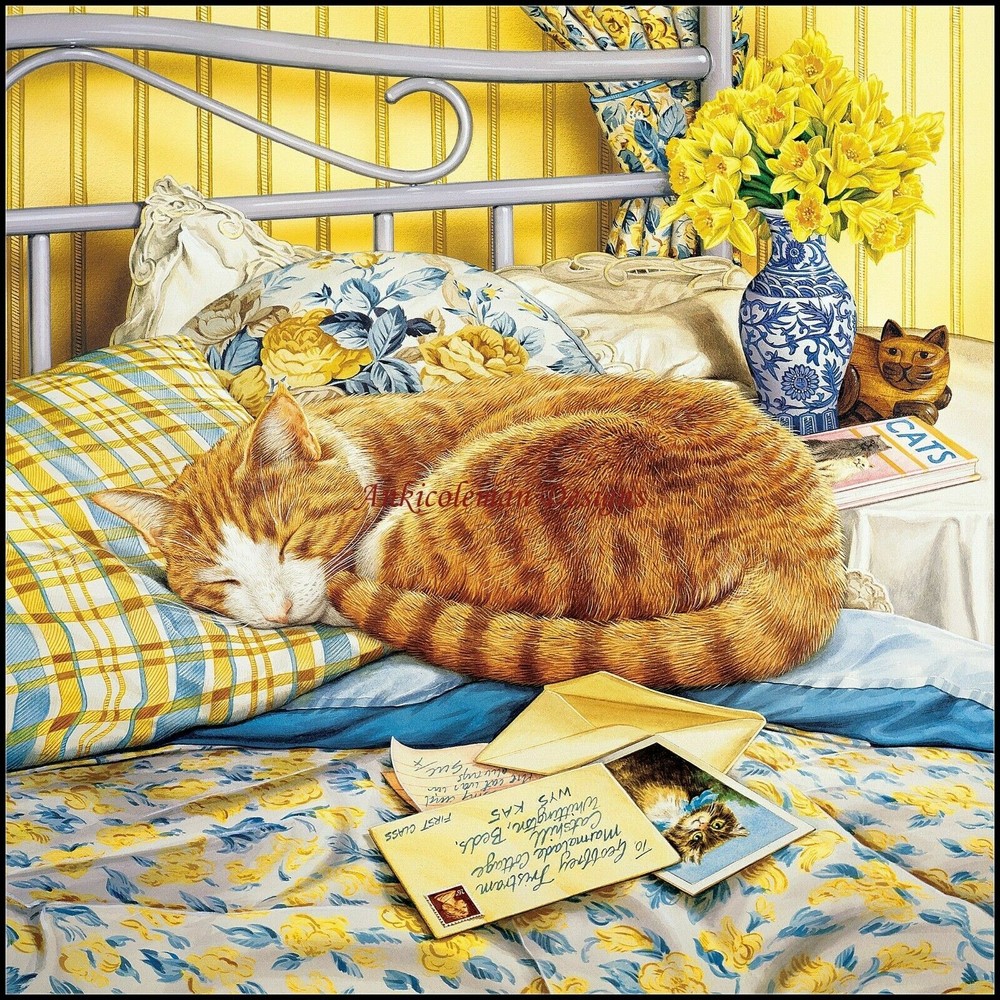 On the Bed - DIY Counted Cross Stitch Pattern Needlework