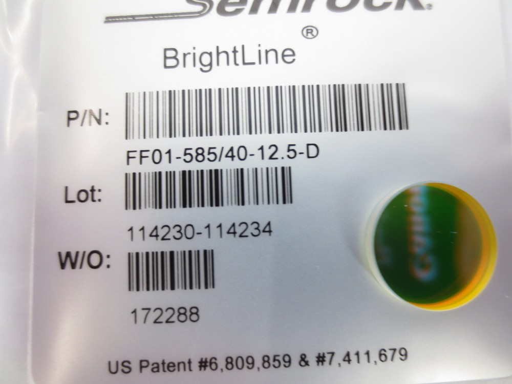 Semrock Brightline FF01-585/40-12.5-D Optical Filter